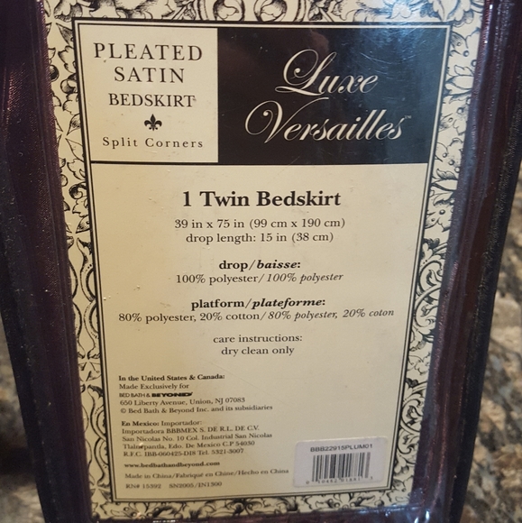 NEW Twin Plum Purple Satin Bedskirt - Picture 5 of 5